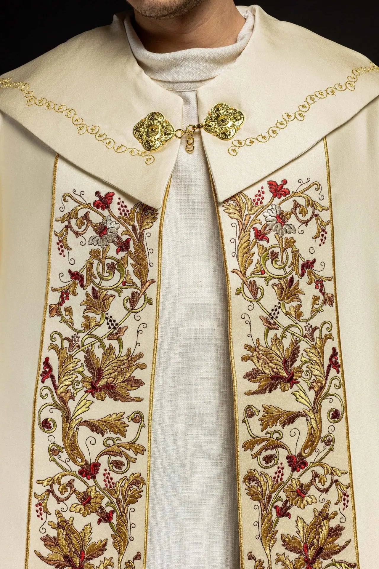 Eucharistic cap with PAX monogram ecru