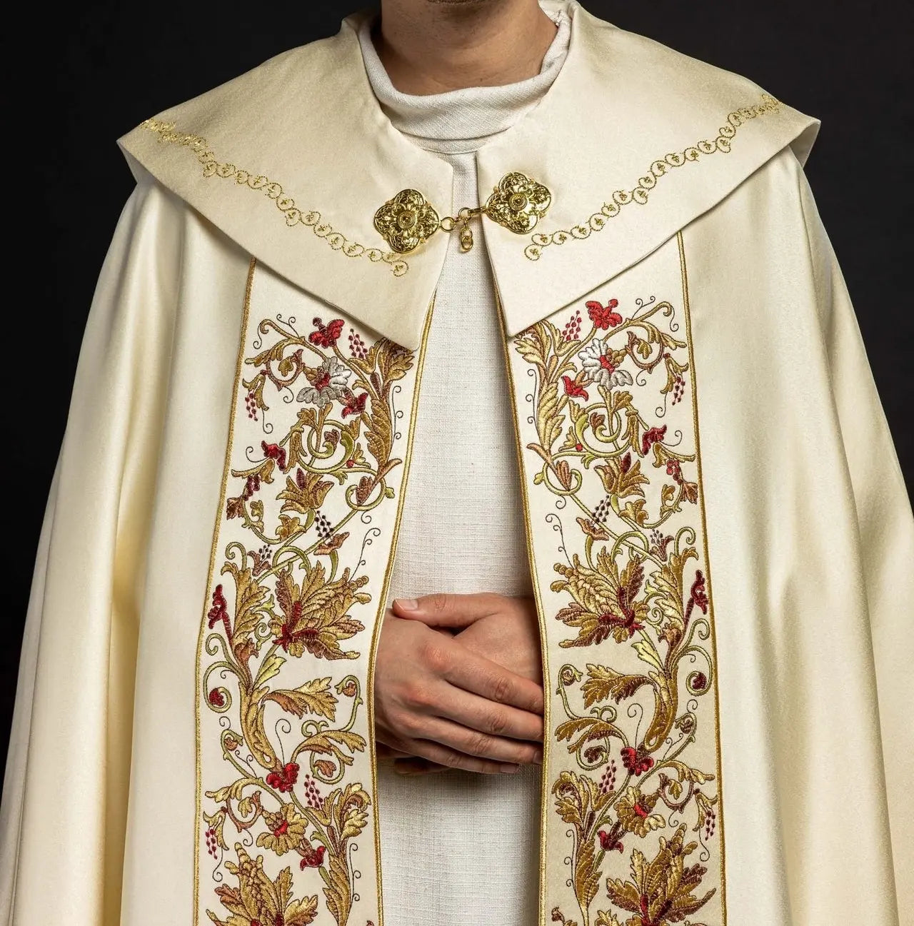 Eucharistic cap with PAX monogram ecru