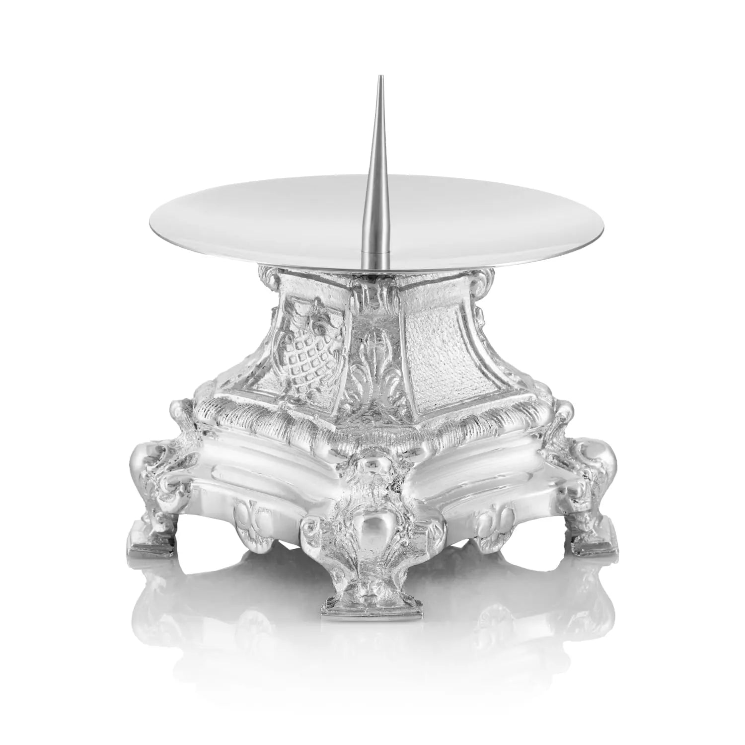Candelabro de Altar de Latón Niquelado – 10 cm