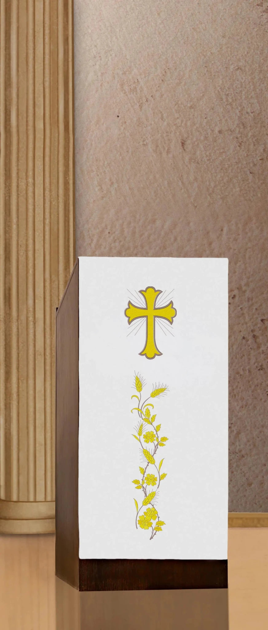 Napkin for lectorium embroidered with motif of Cross and Spikes - HAFTINA ATELIER