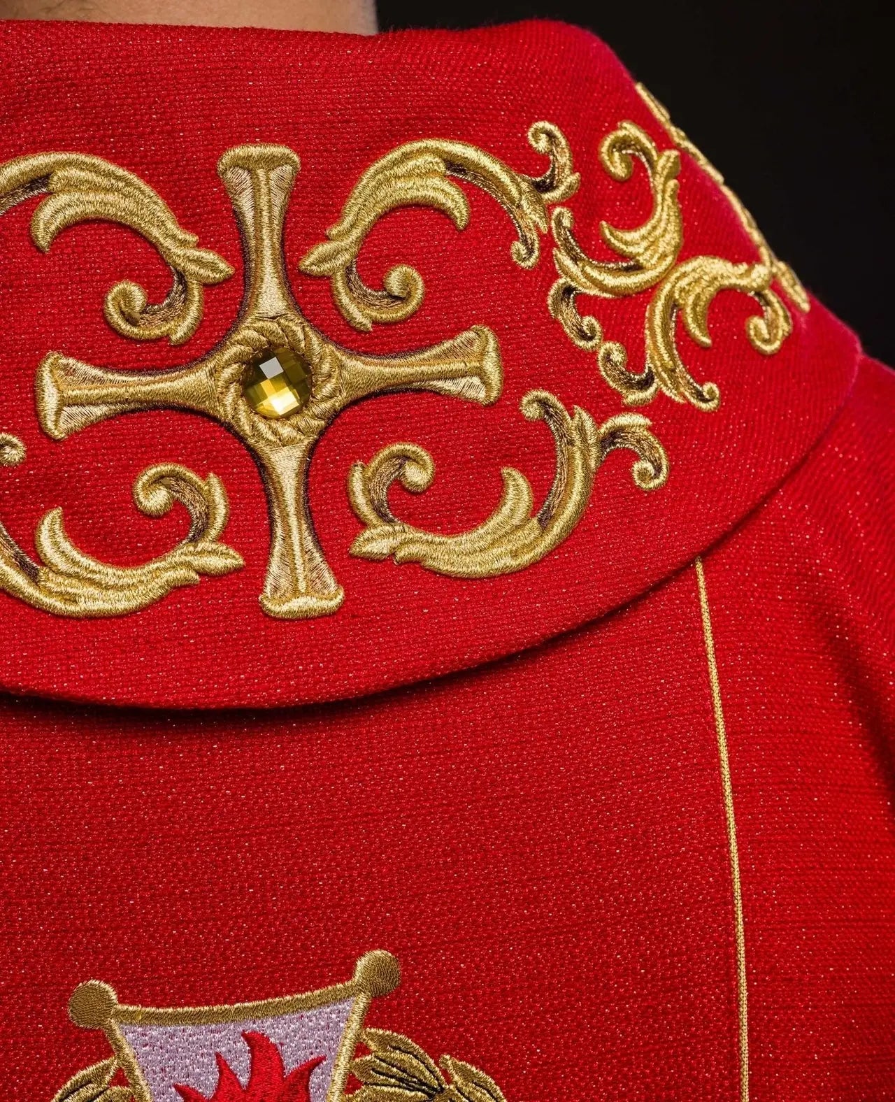 Richly Embroidered Chasuble Featuring Saint Florian