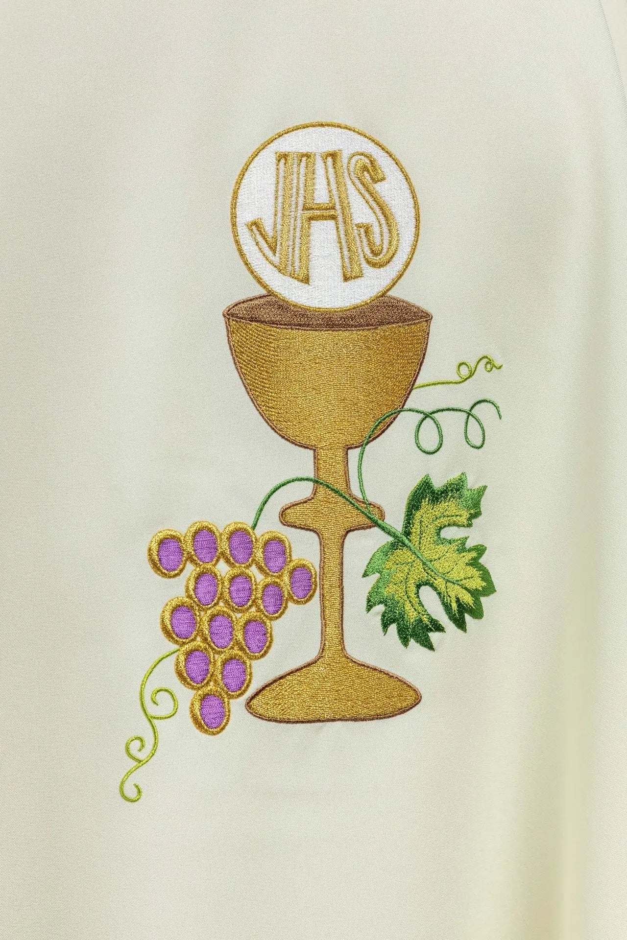 Chasuble chalice Cross and grapes ecru