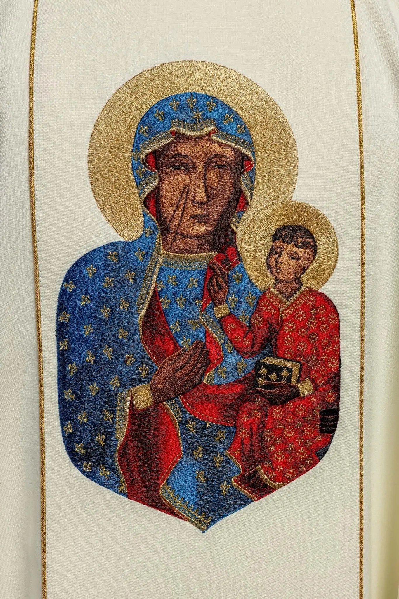 Chasuble of Our Lady of Czestochowa in ecru
