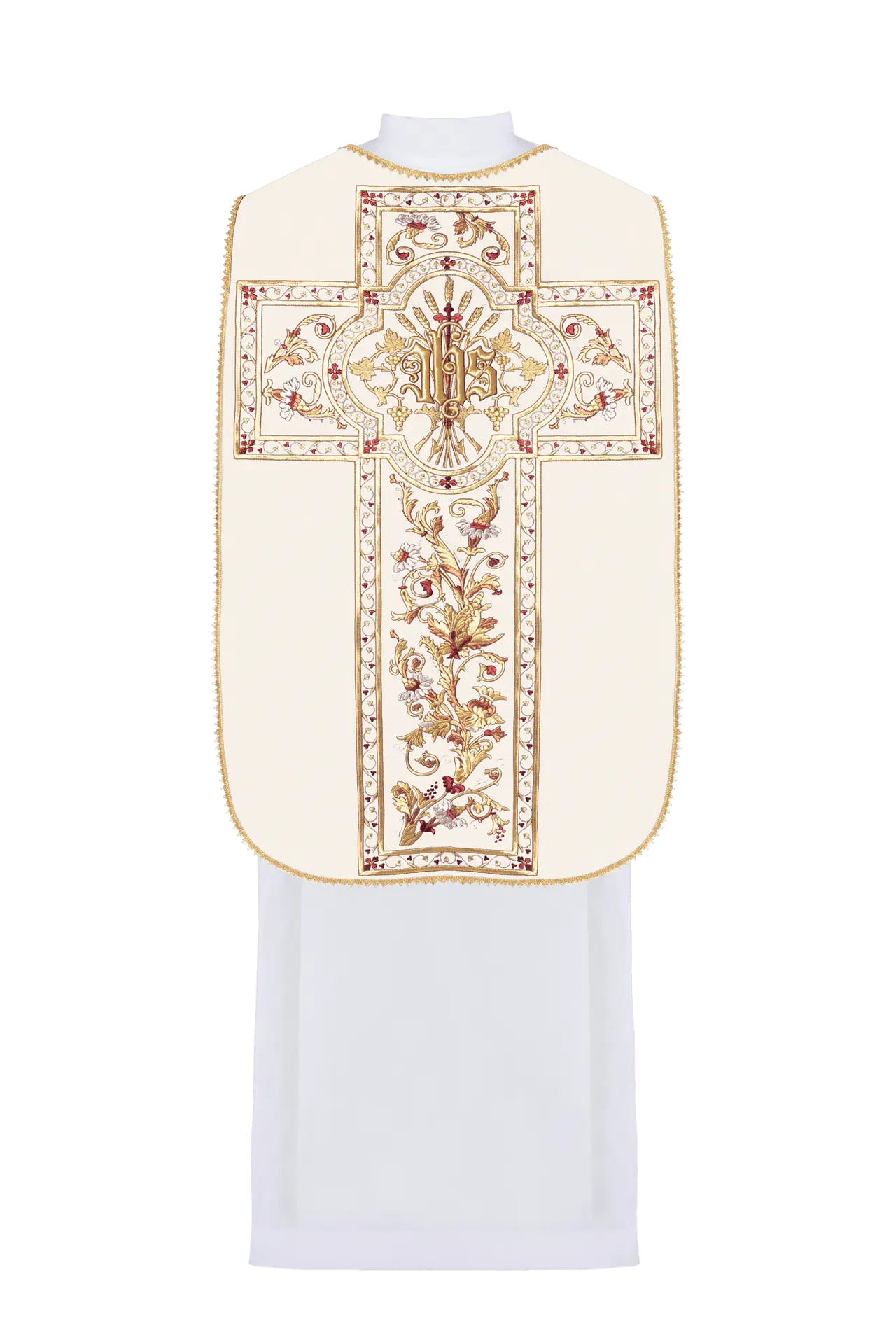 Roman chasuble embroidered with IHS motif