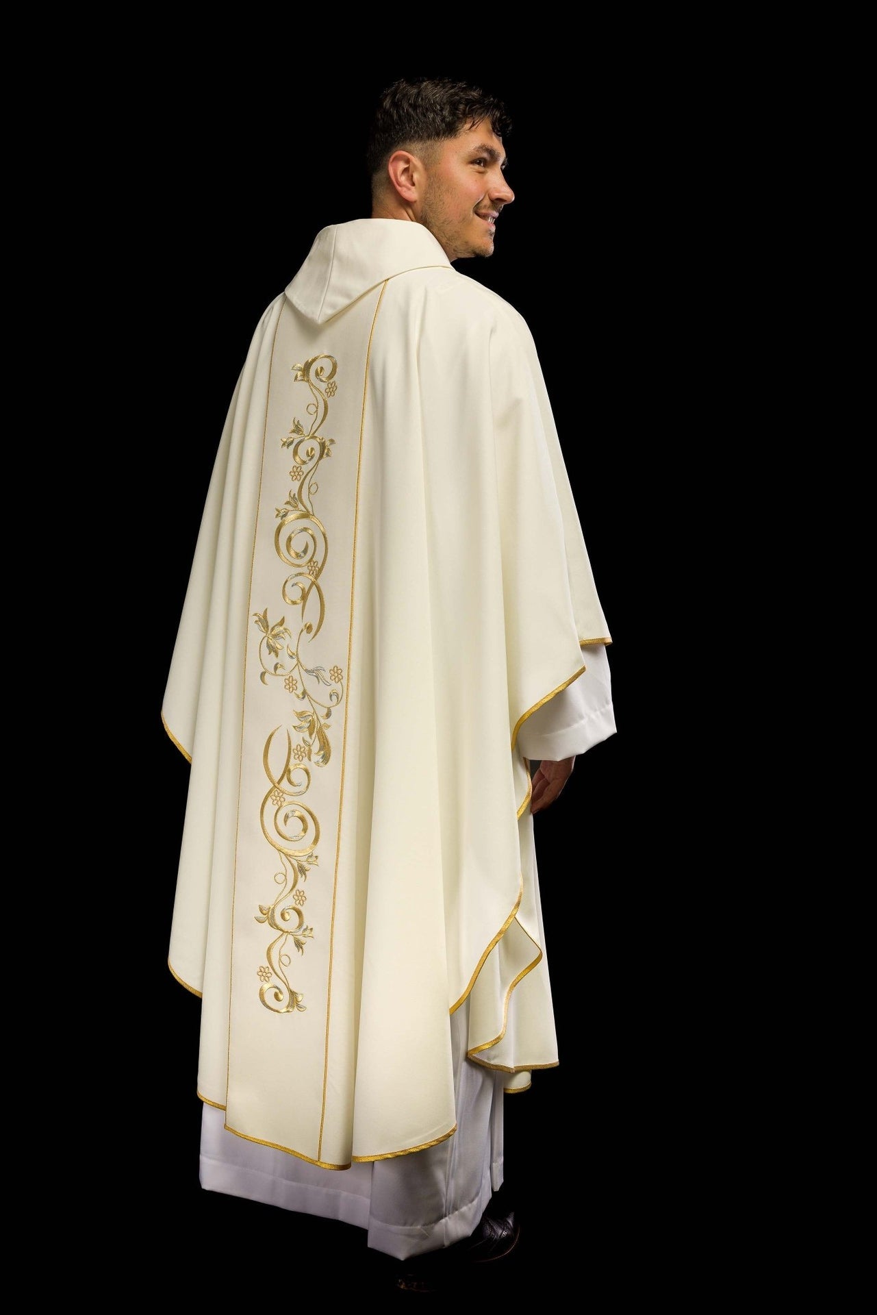 Ornat Ślubny z obrączkami w kolorze ecru