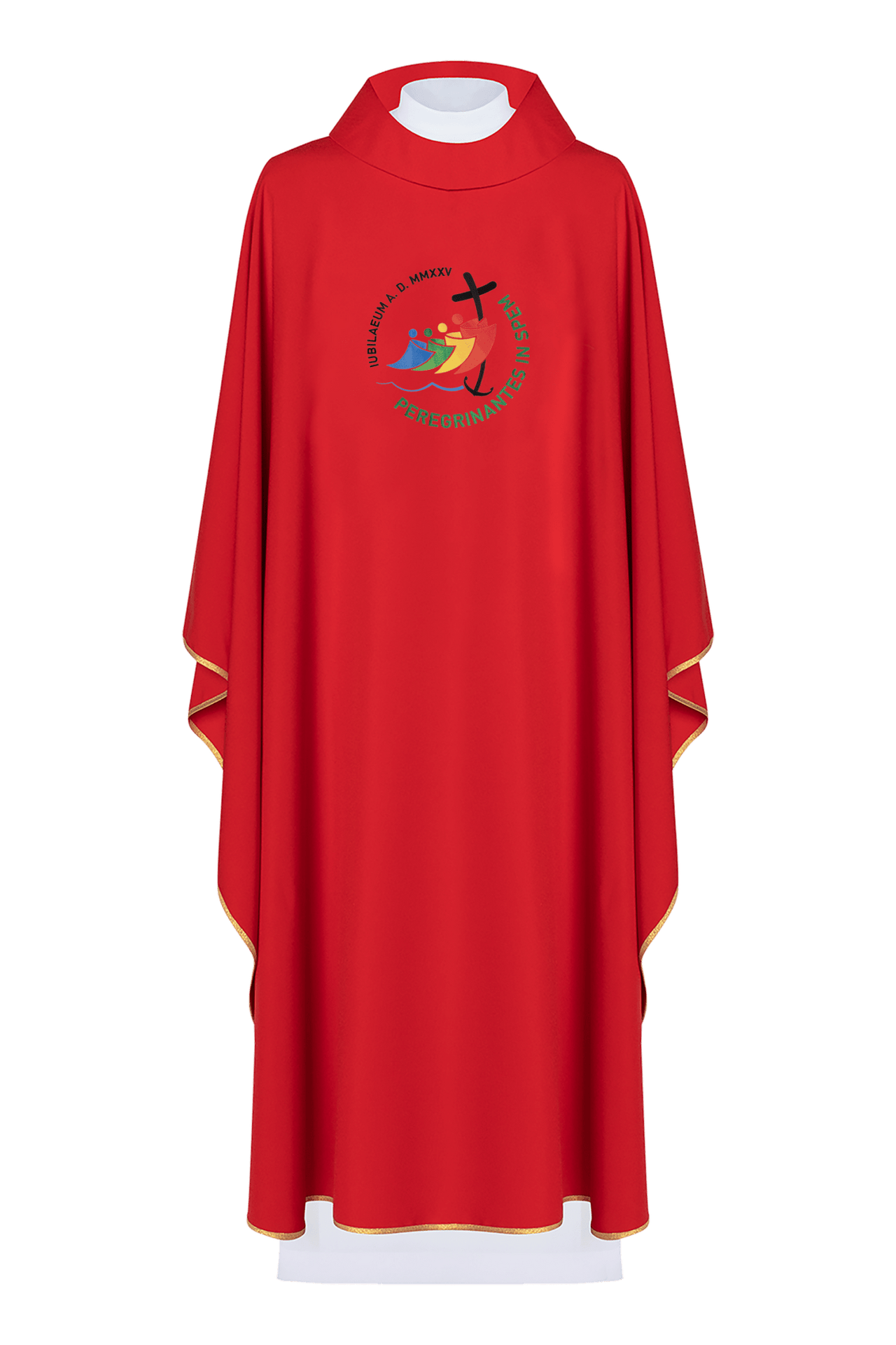 Ornat z haftem JUBILEUSZ RZYM 2025 w kolorze czerwonym