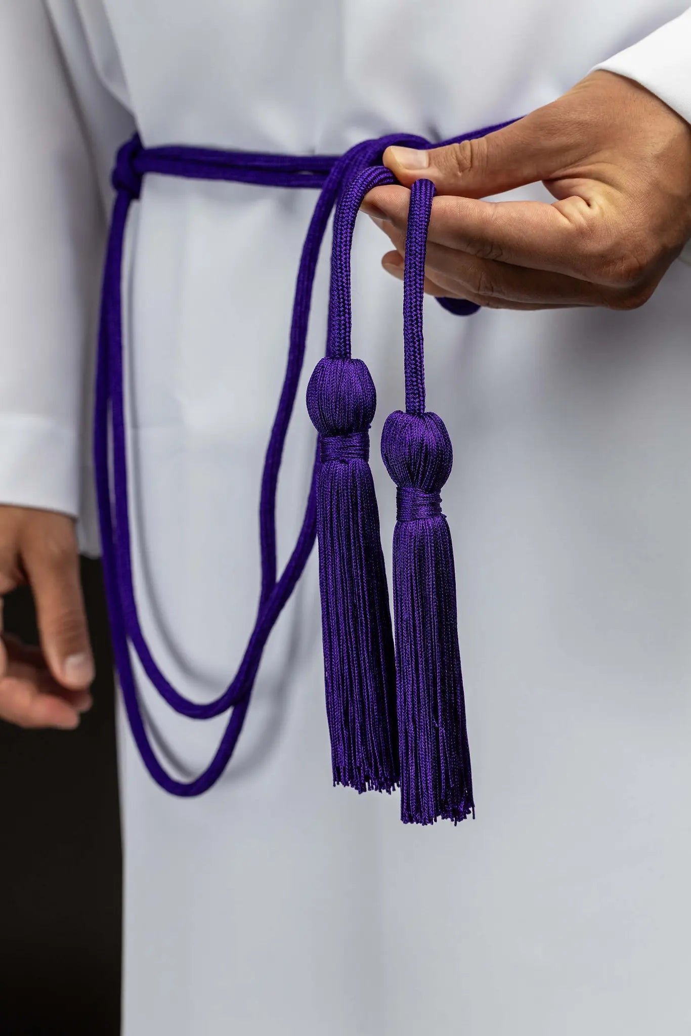 Purple Liturgical Cincture with Tassels - HAFTINA ATELIER