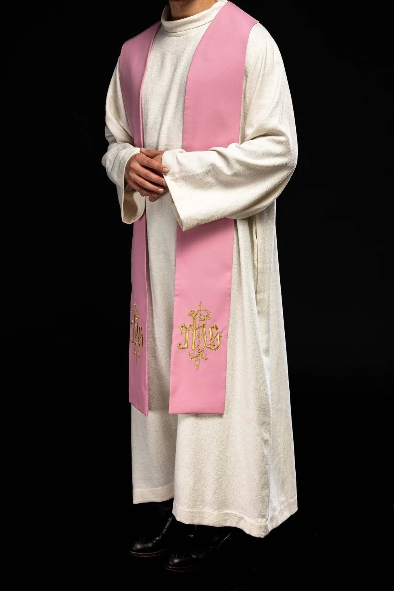 Estola rosa IHS para sacerdote