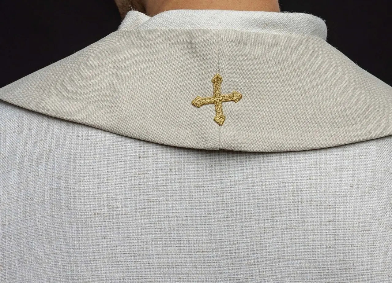 Estola de terciopelo ecru
