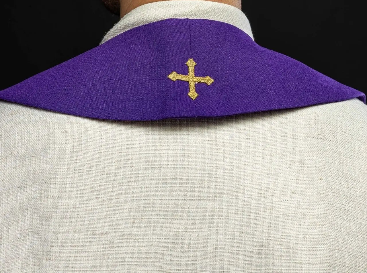 Embroidered purple priest's stole Purple