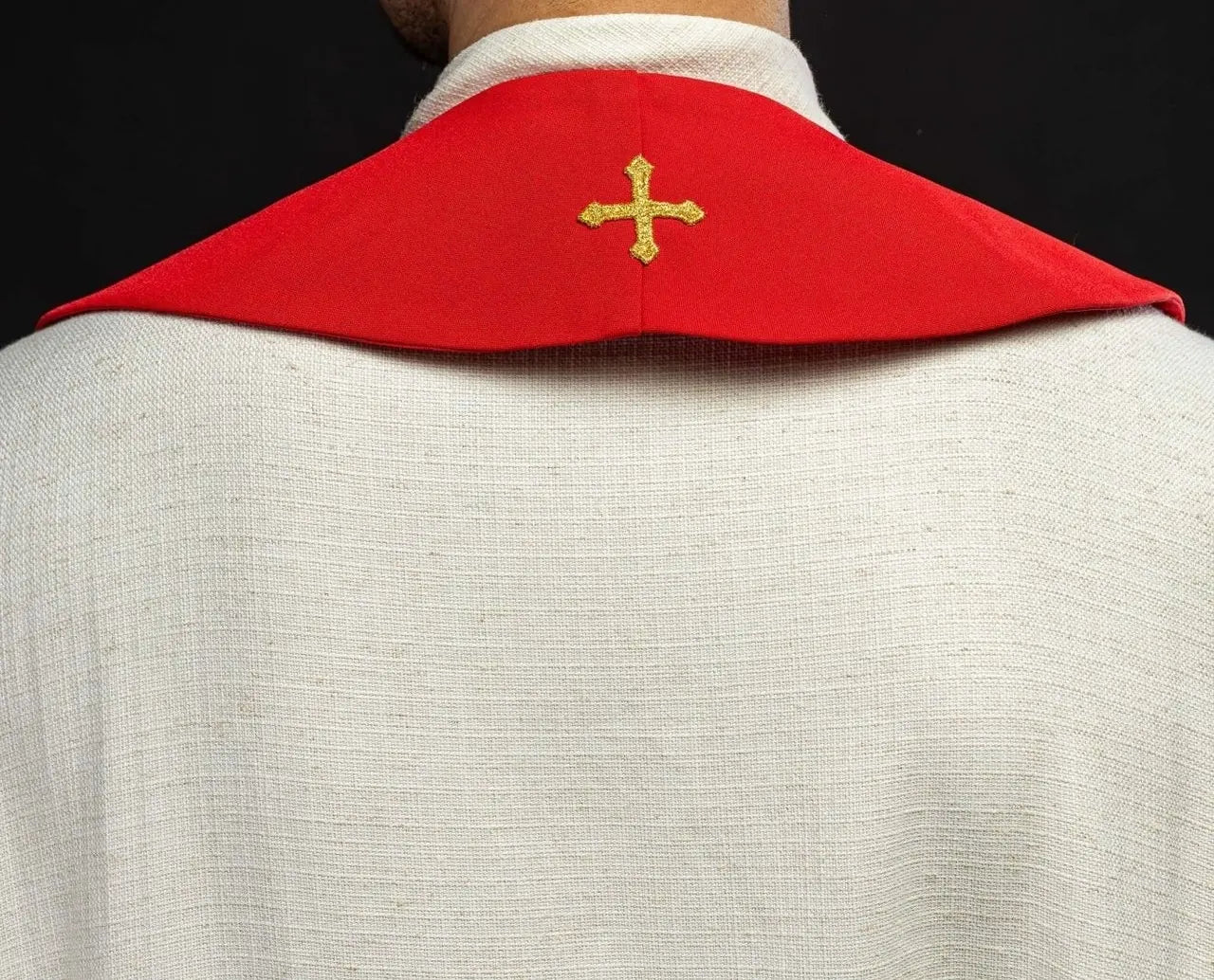 Estola bordada para sacerdote IHS Roja