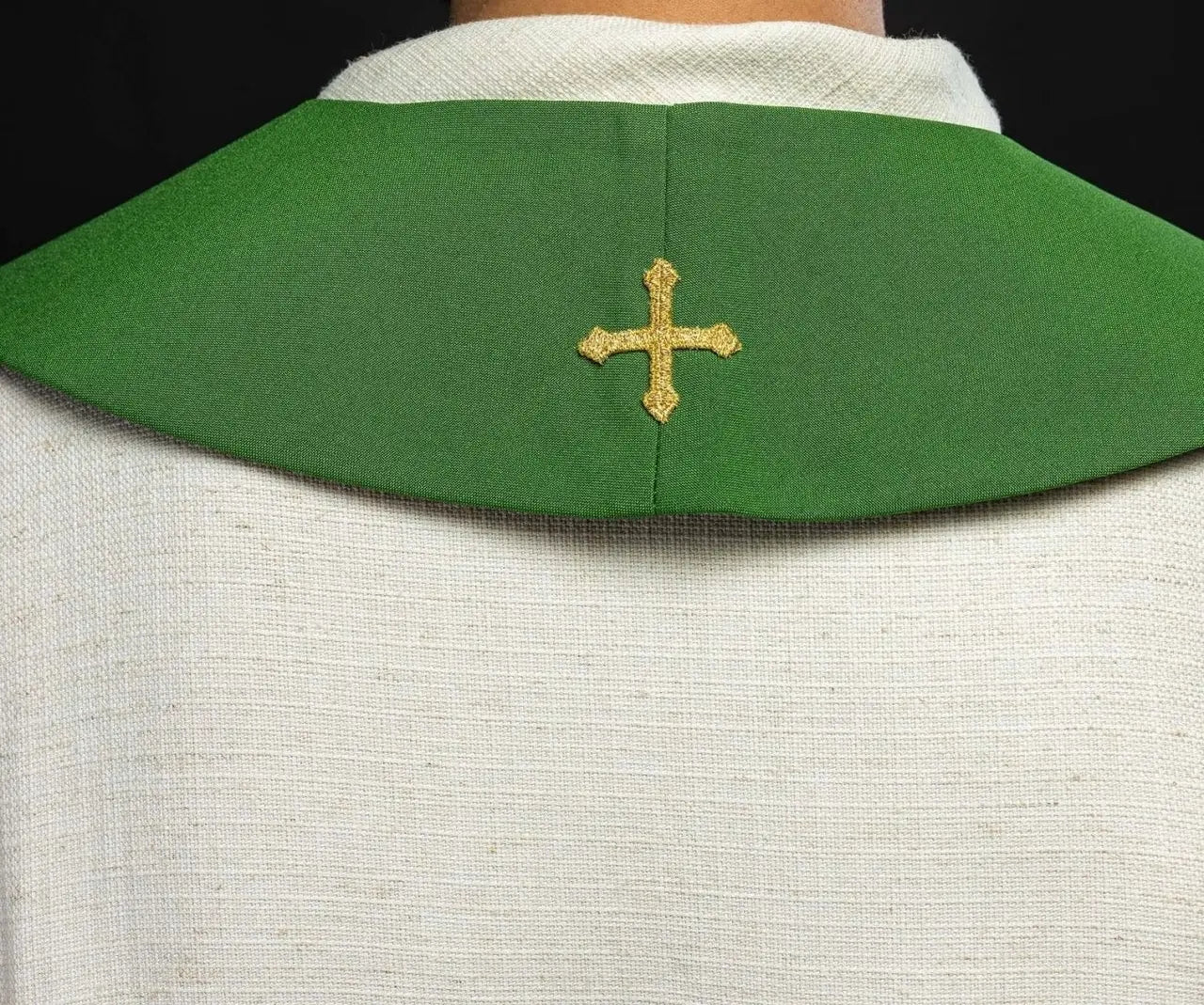 Embroidered priest's stole IHS Green