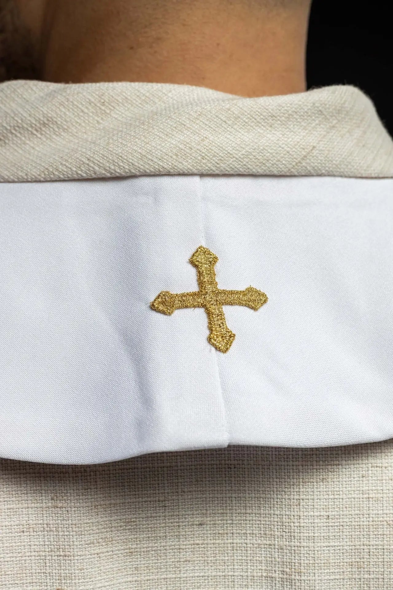 Embroidered Marian priest's stole White