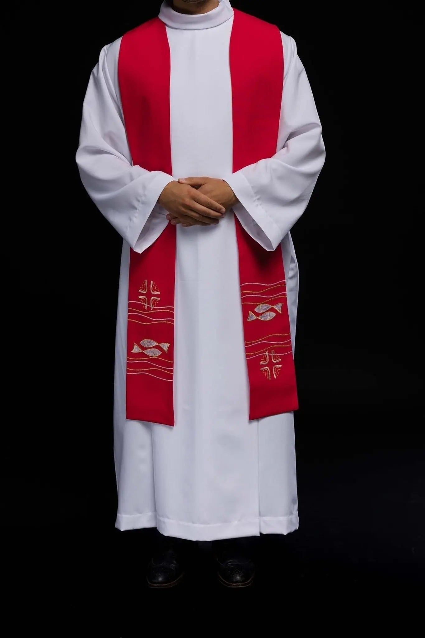 Estola bordada para sacerdote Pez Rojo