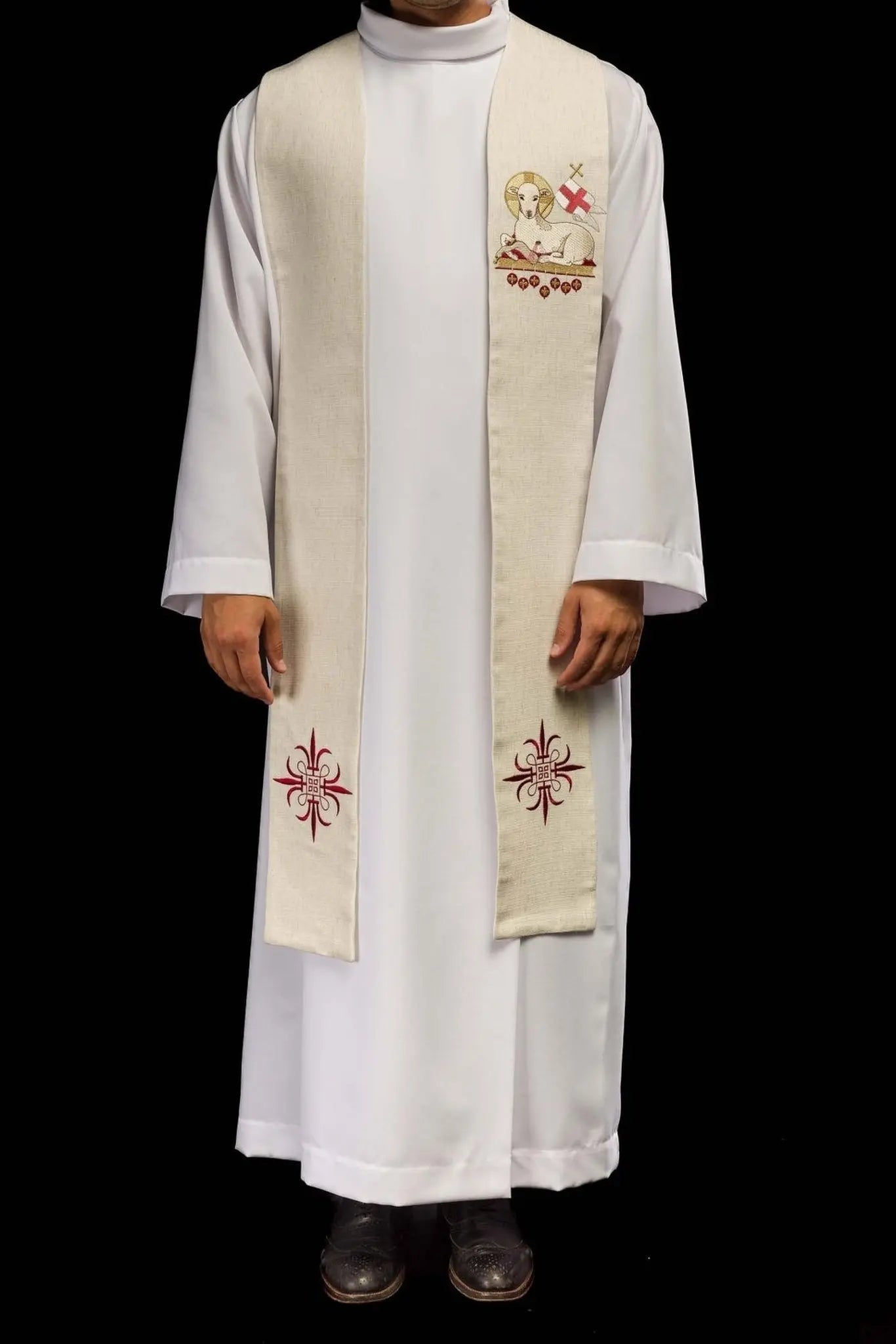 Estola de Pascua con Cordero de Dios bordado de Pascua
