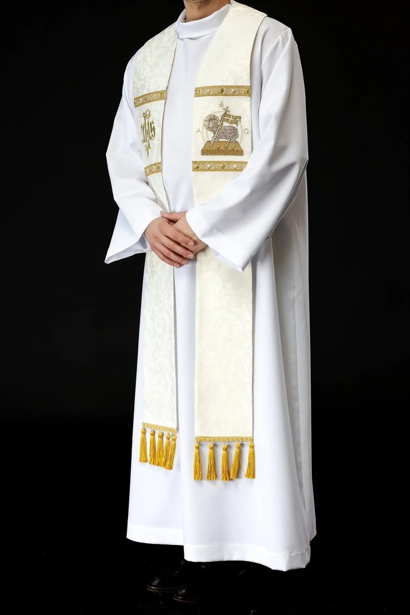 Easter lamb stole sewn on decorative fabric