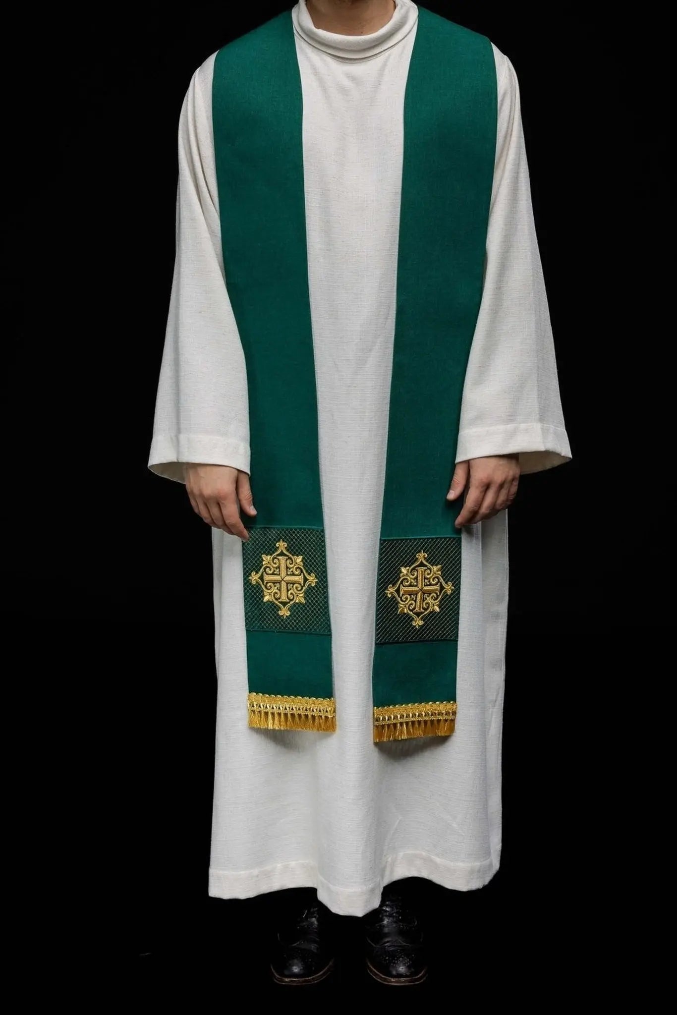 Estola de terciopelo verde