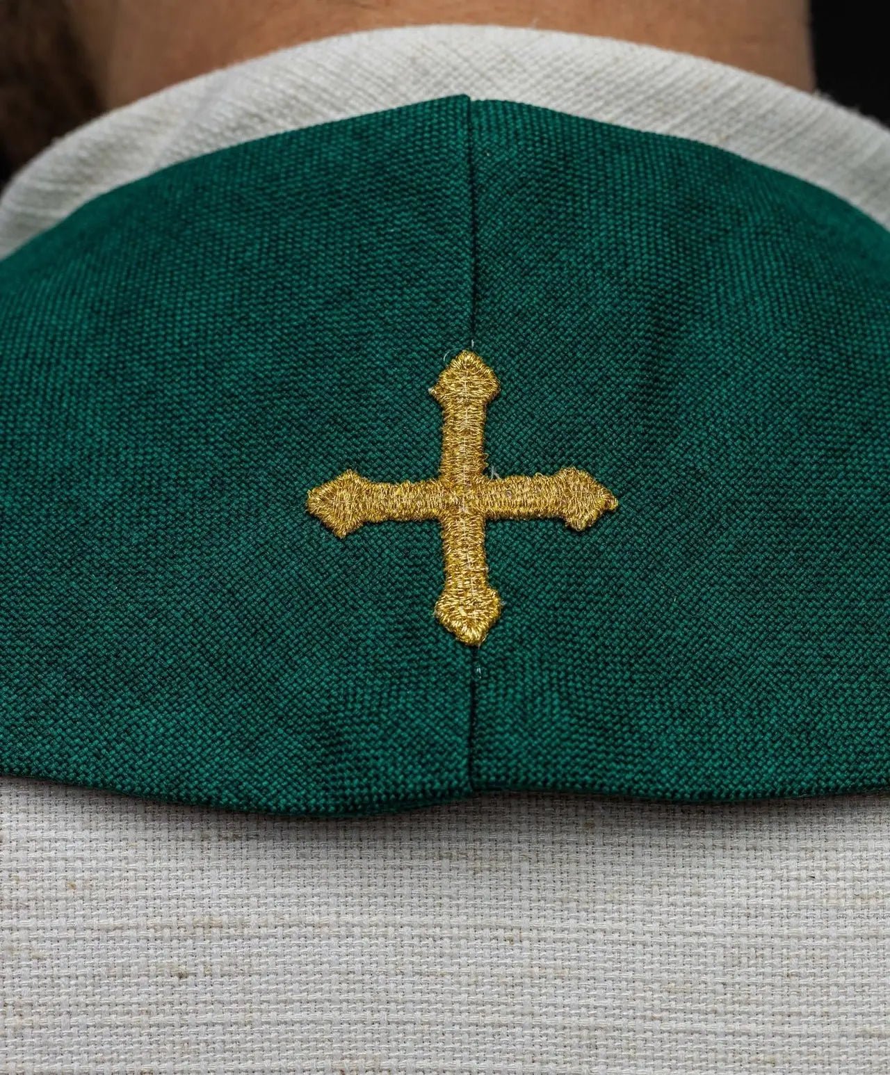 Estola de terciopelo verde