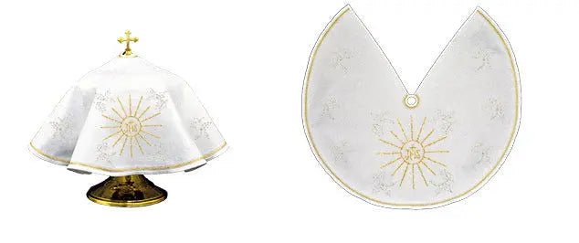 Velo de estaño con delicados bordados dorados