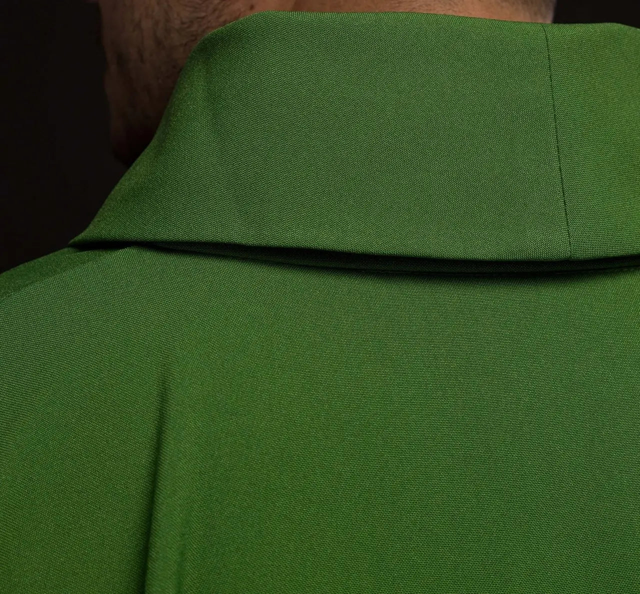 Green chasuble with embroidery of the Cross and Spikes