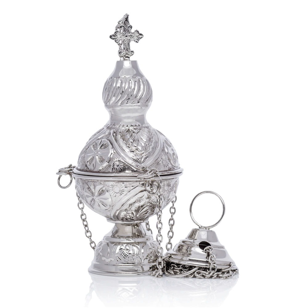 Nickel-Plated Brass Thurible - 23 cm - image 1