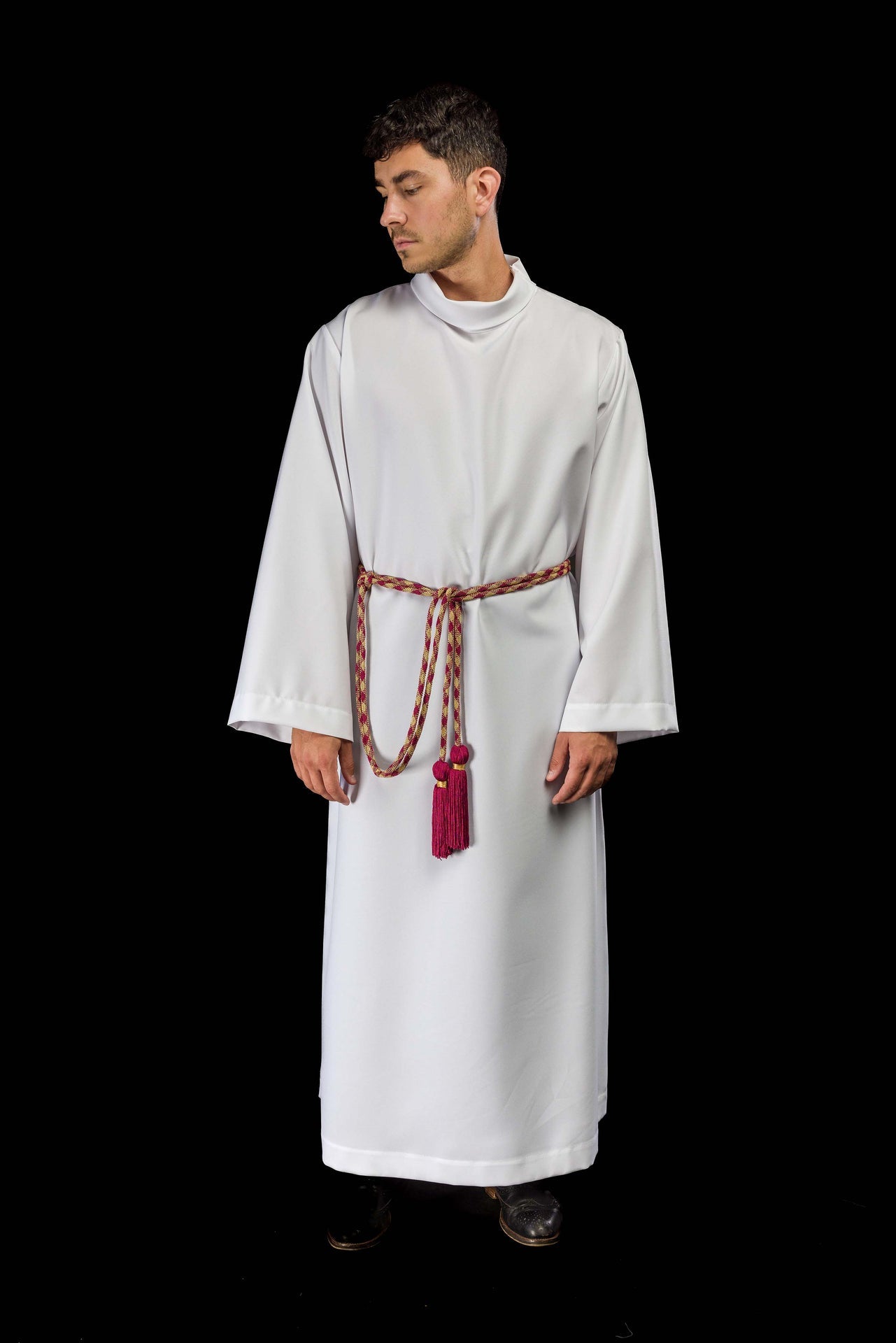 Cingulum litúrgico rojo-dorado premium