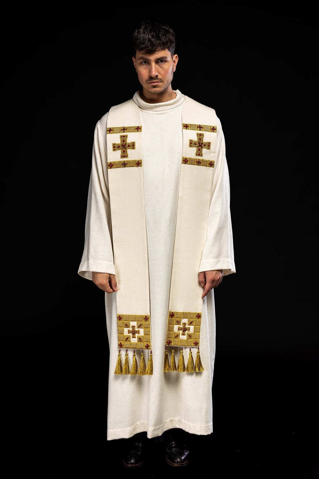 Ręcznie wykonana stuła z naturalnymi kamieniami Handmade 2011 - ORNATY.PL