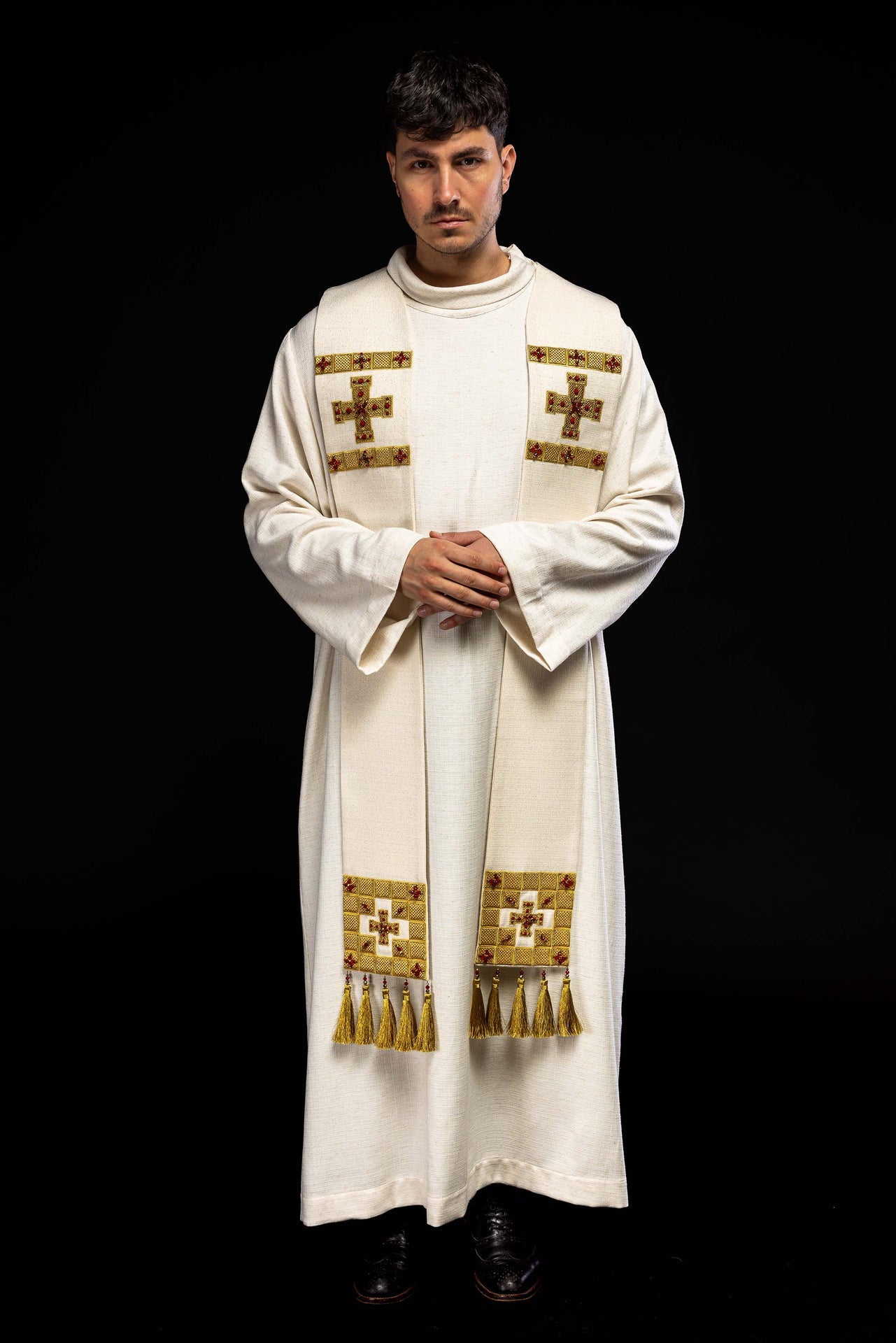 Ręcznie wykonana stuła z naturalnymi kamieniami Handmade 2011 - ORNATY.PL