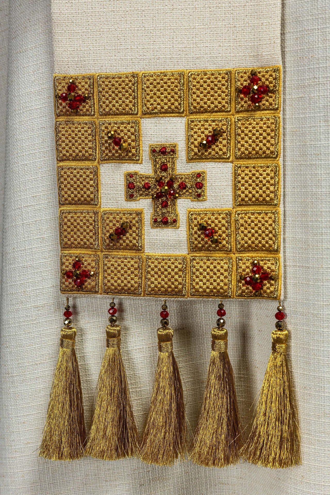 Ręcznie wykonana stuła z naturalnymi kamieniami Handmade 2011 - ORNATY.PL