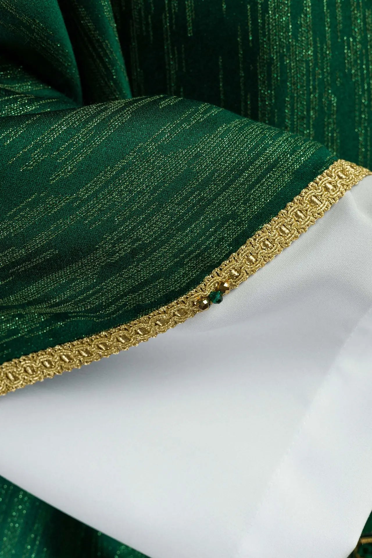 Casulla hecha a mano con piedras naturales hecha a mano 7015 verde