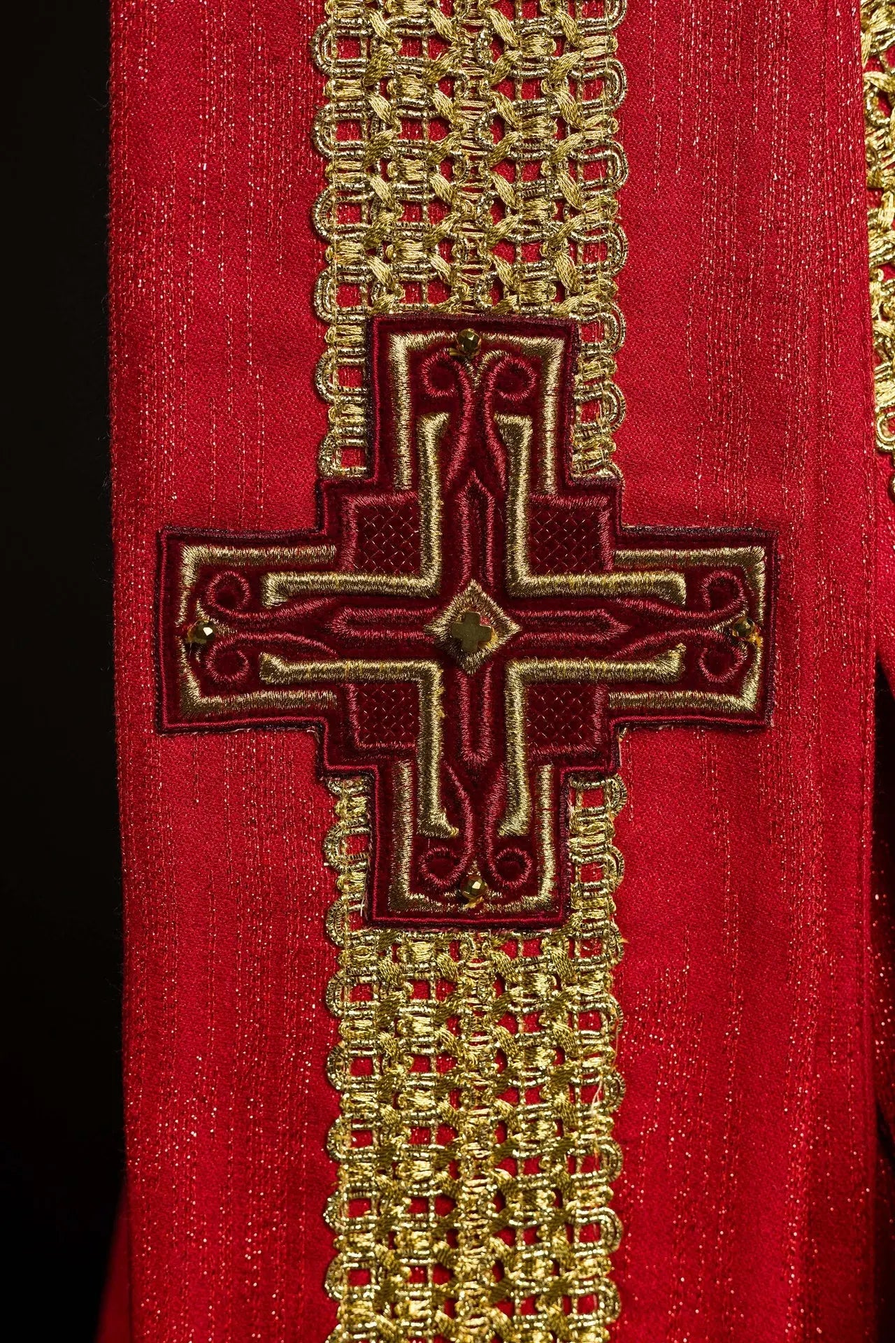 Casulla hecha a mano con piedras naturales hecha a mano 7015 rojo