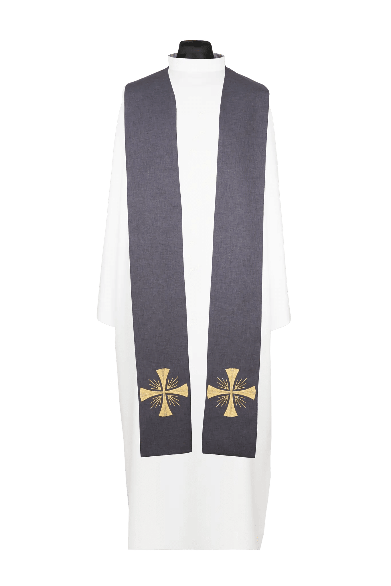 Estola bordada para sacerdote con cruz púrpura