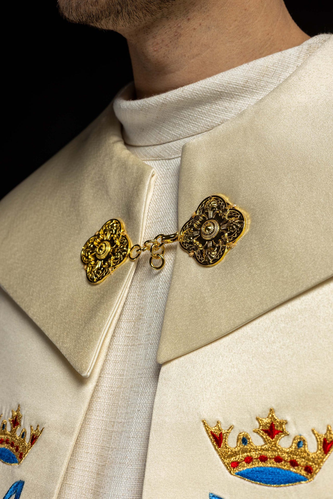 Kapa haftowana Maryjna Ecru - ORNATY.PL