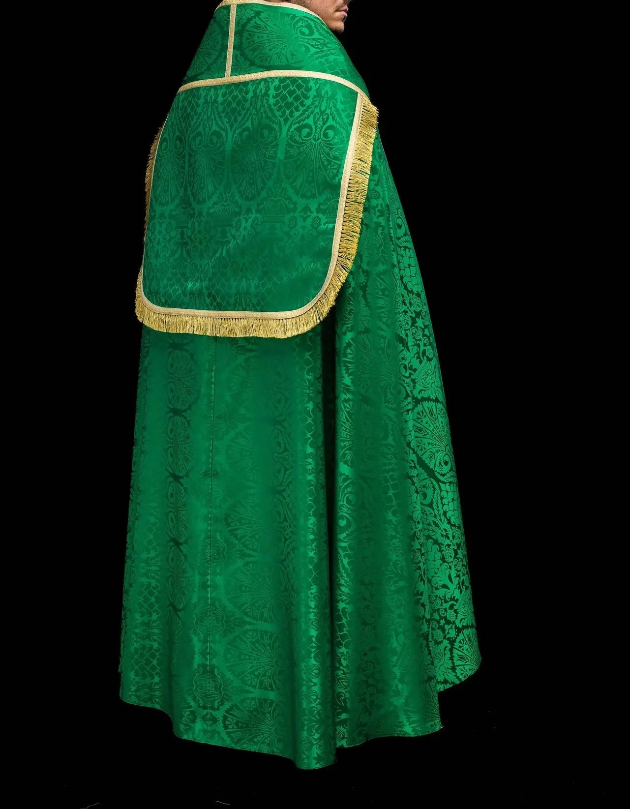 Plain Jacquard Roman Cope Green