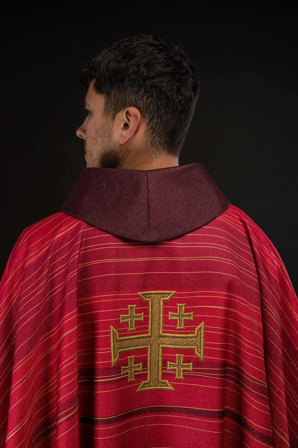 Ornal impreso con Cruz de Jerusalén rojo