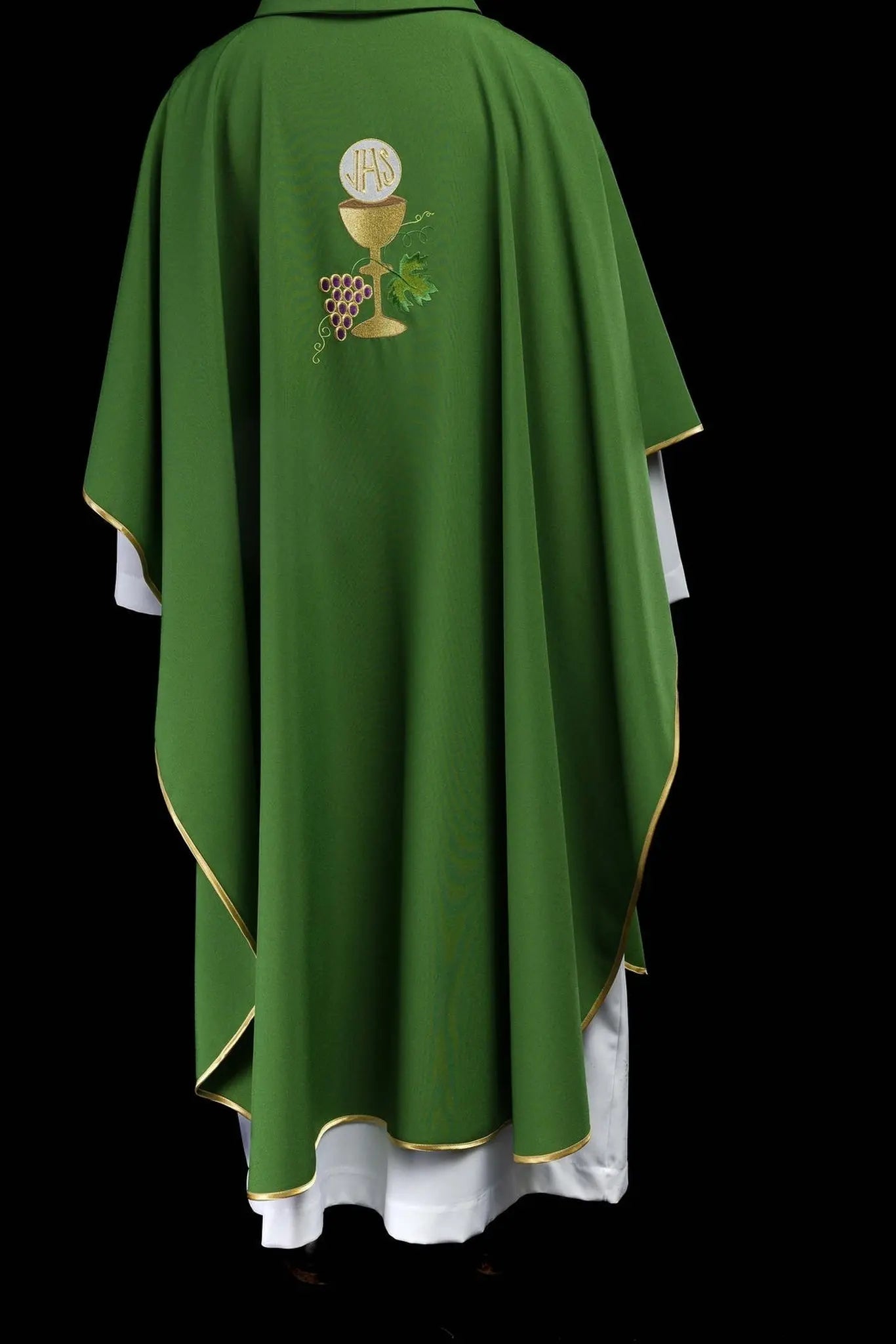 Casulla bordada Cáliz verde Uva