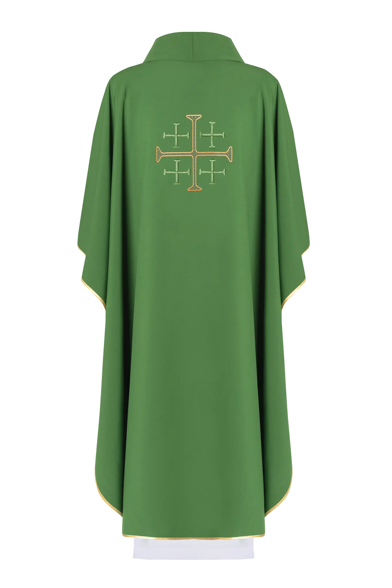 Embroidered chasuble Jerusalem cross Green