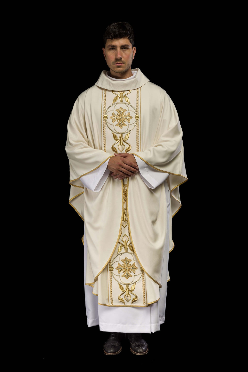 Ornat haftowany Krzyż ecru - ORNATY.PL