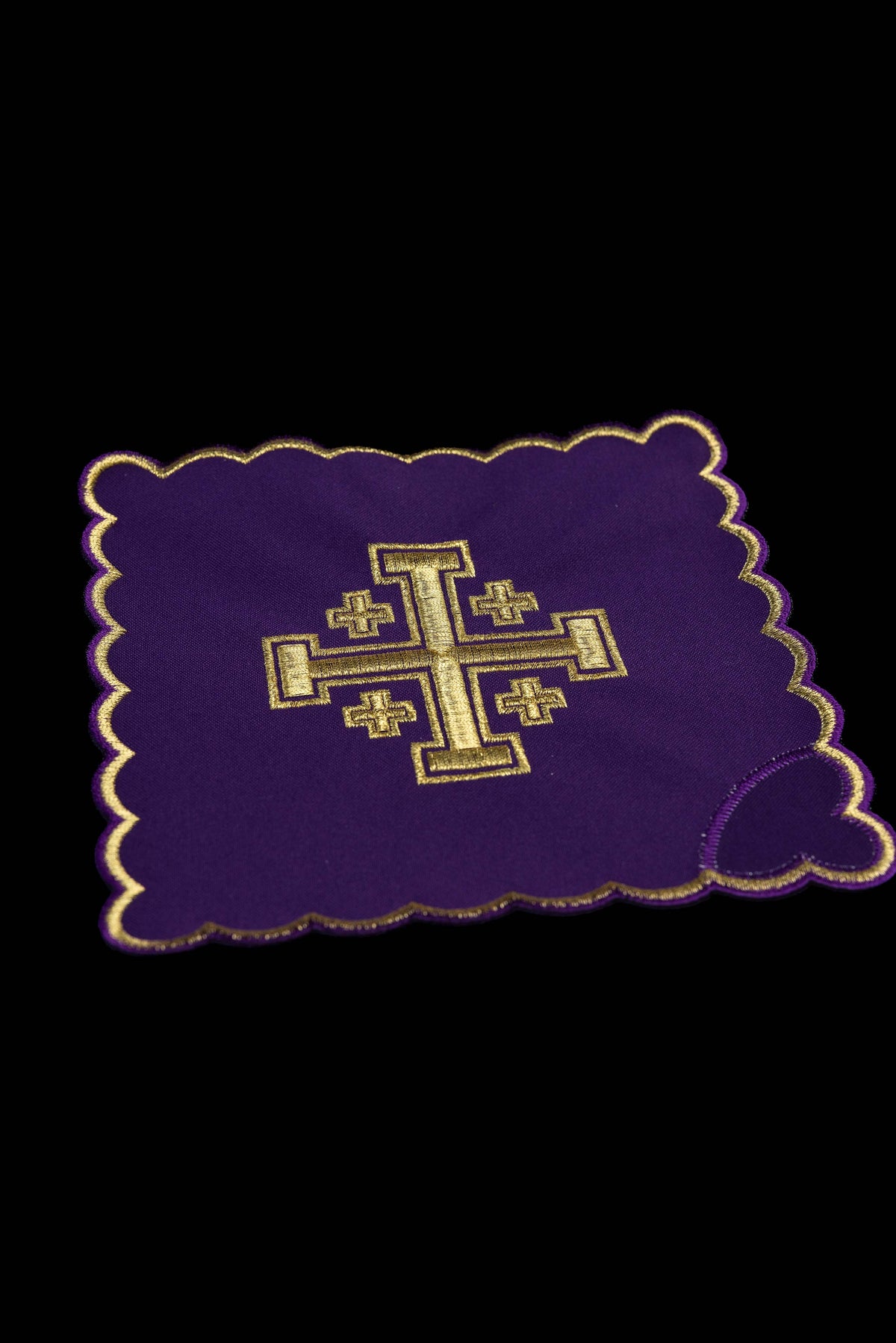 Juego de Palias con Cruz de Jerusalén bordada en cuatro colores litúrgicos