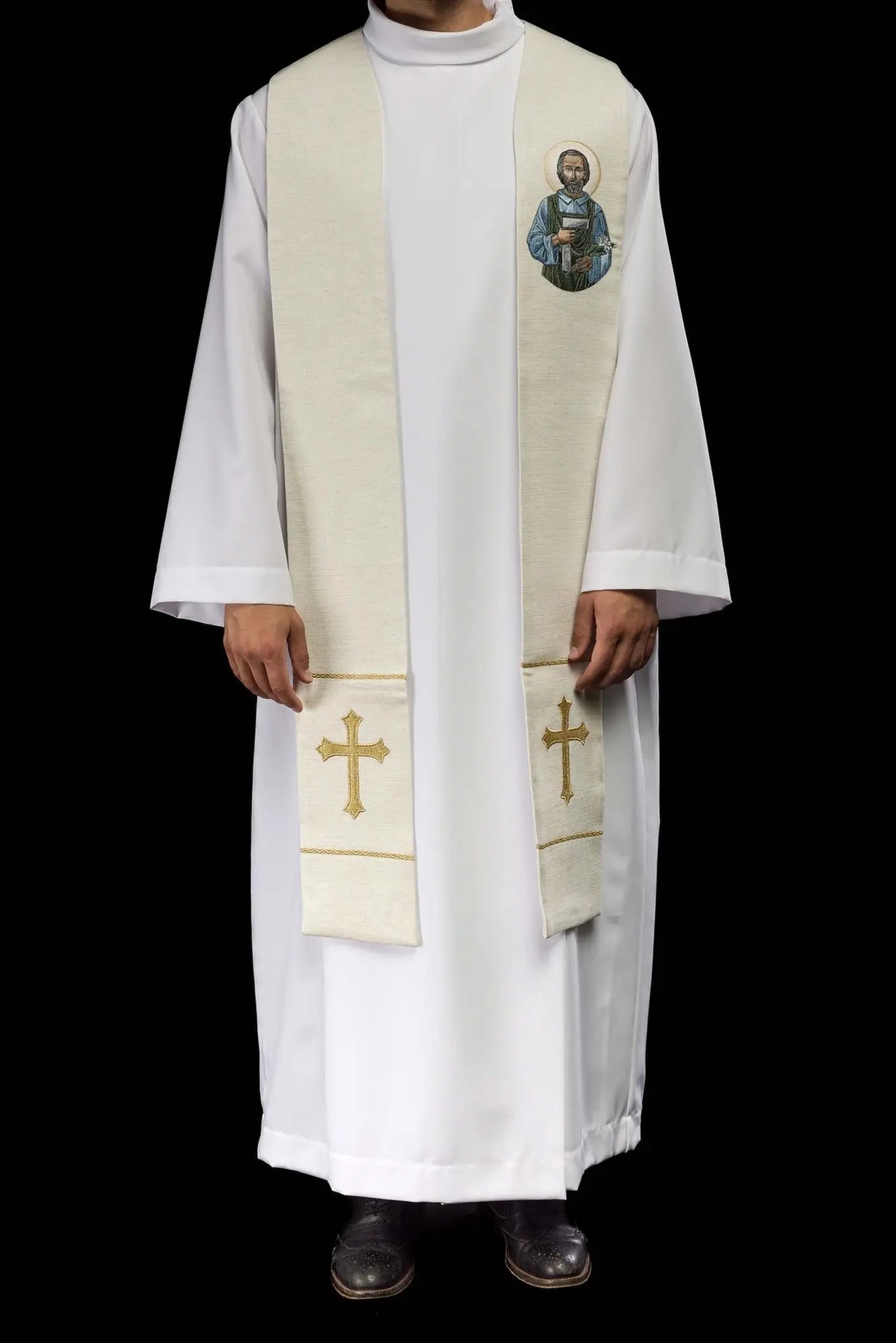 Estola bordada con la imagen de San José Obrero