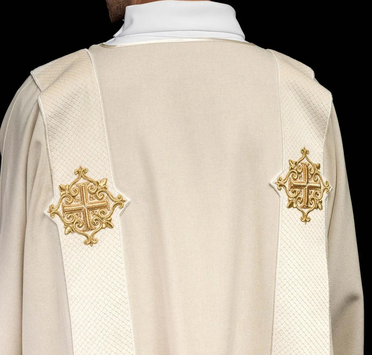 Ecru Dalmatic with Velvet Bands and Cross Symbols