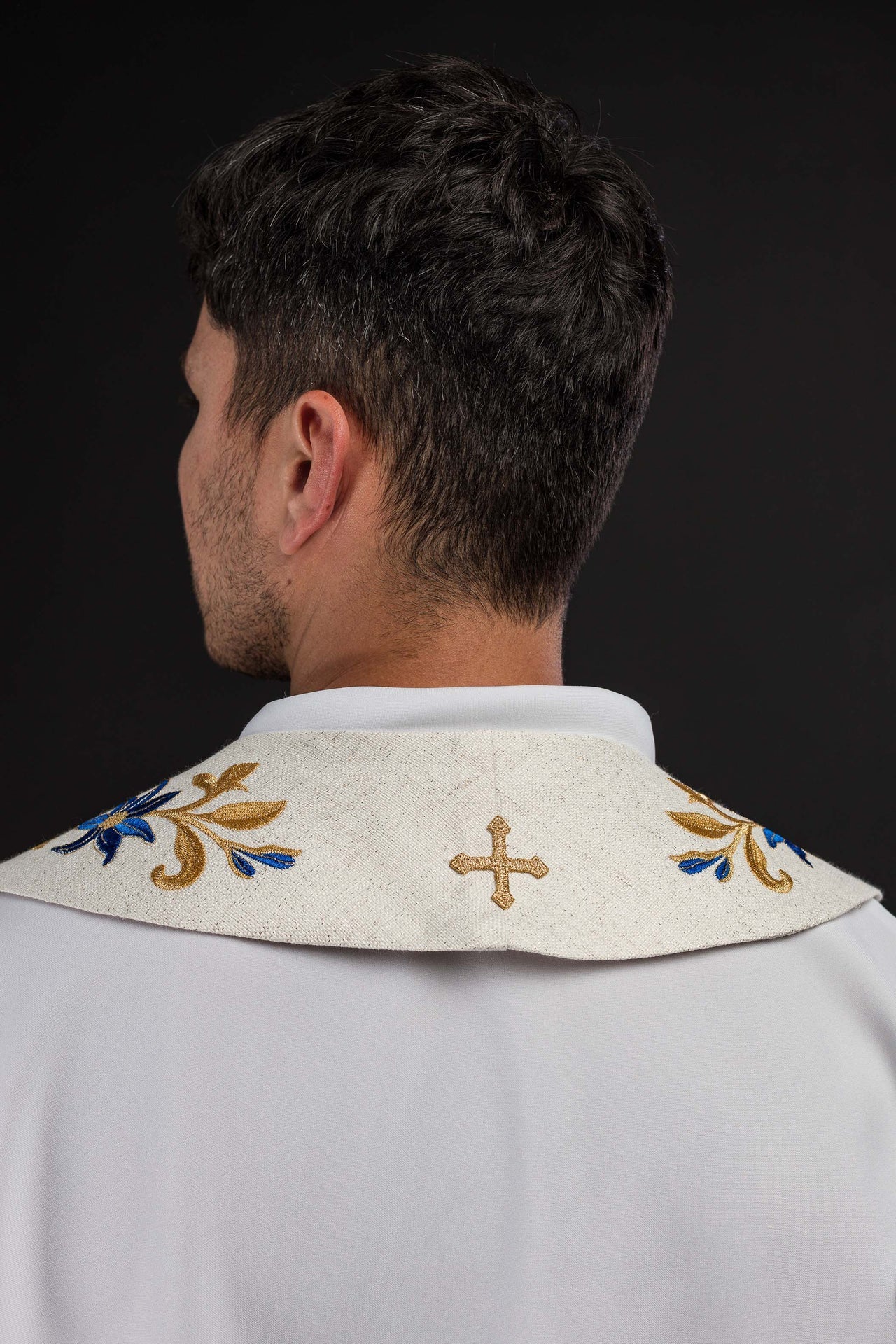 Stuła haftowana z symbolem Maryjnym - ORNATY.PL