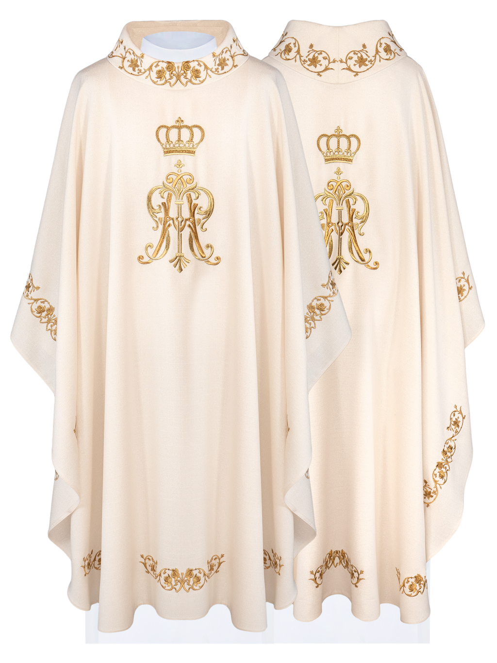 Ornat liturgiczny z haftowanym herbem Maryjnym i Koroną - ORNATY.PL