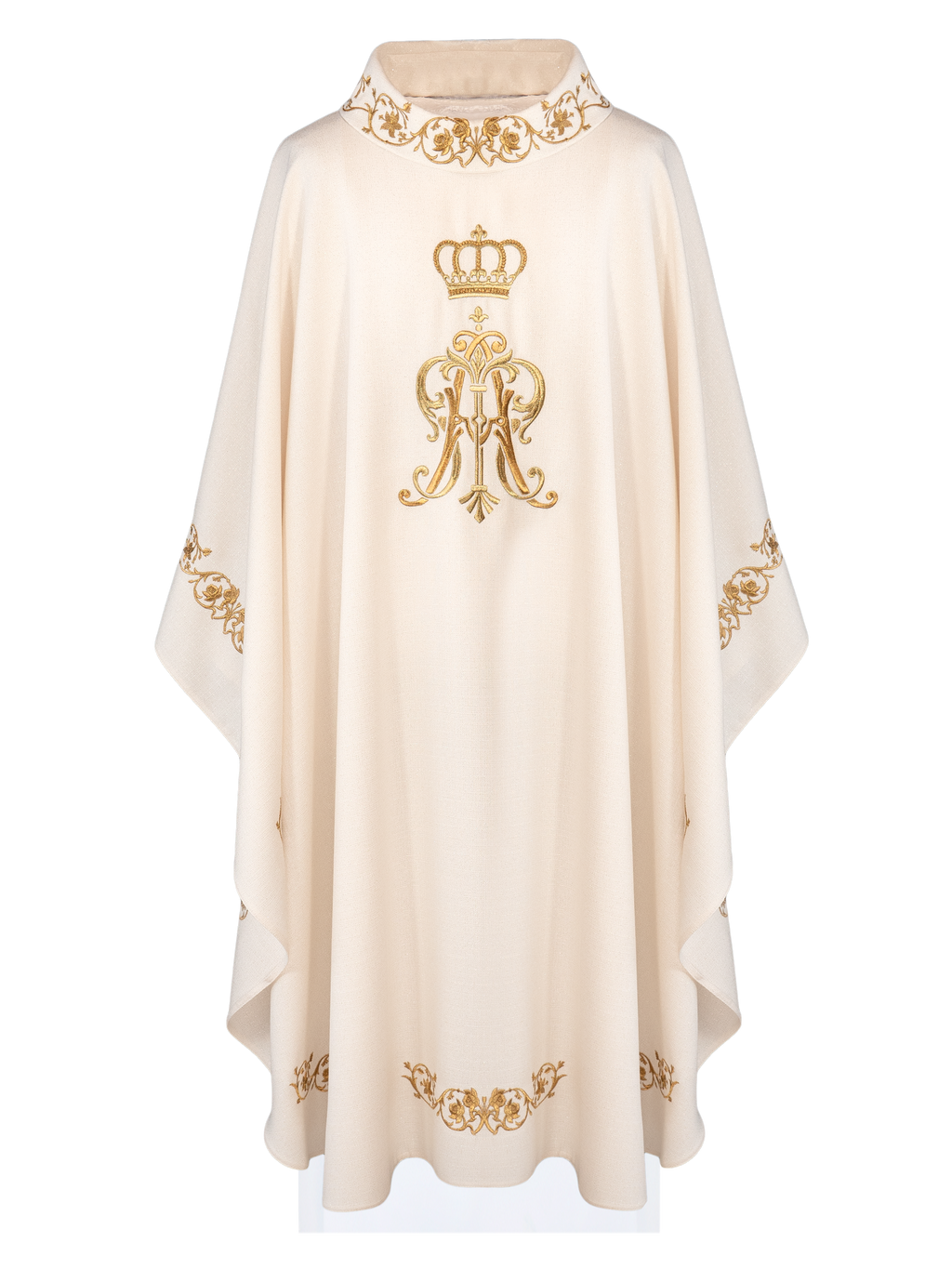 Ornat liturgiczny z haftowanym herbem Maryjnym i Koroną - ORNATY.PL