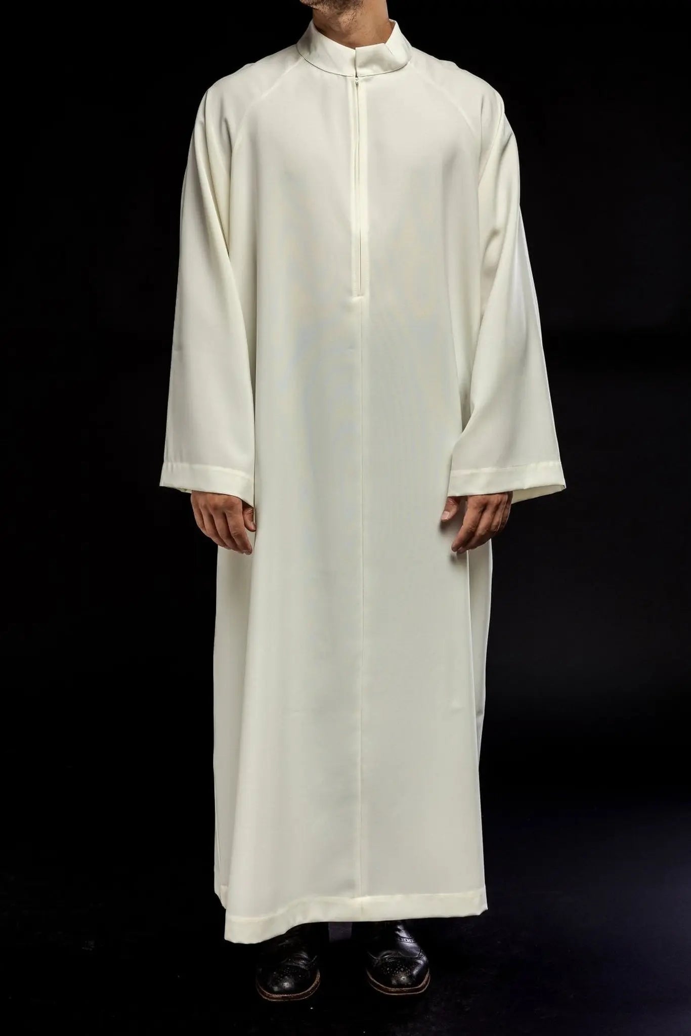 Túnica de sacerdote con cremallera frontal Ecru