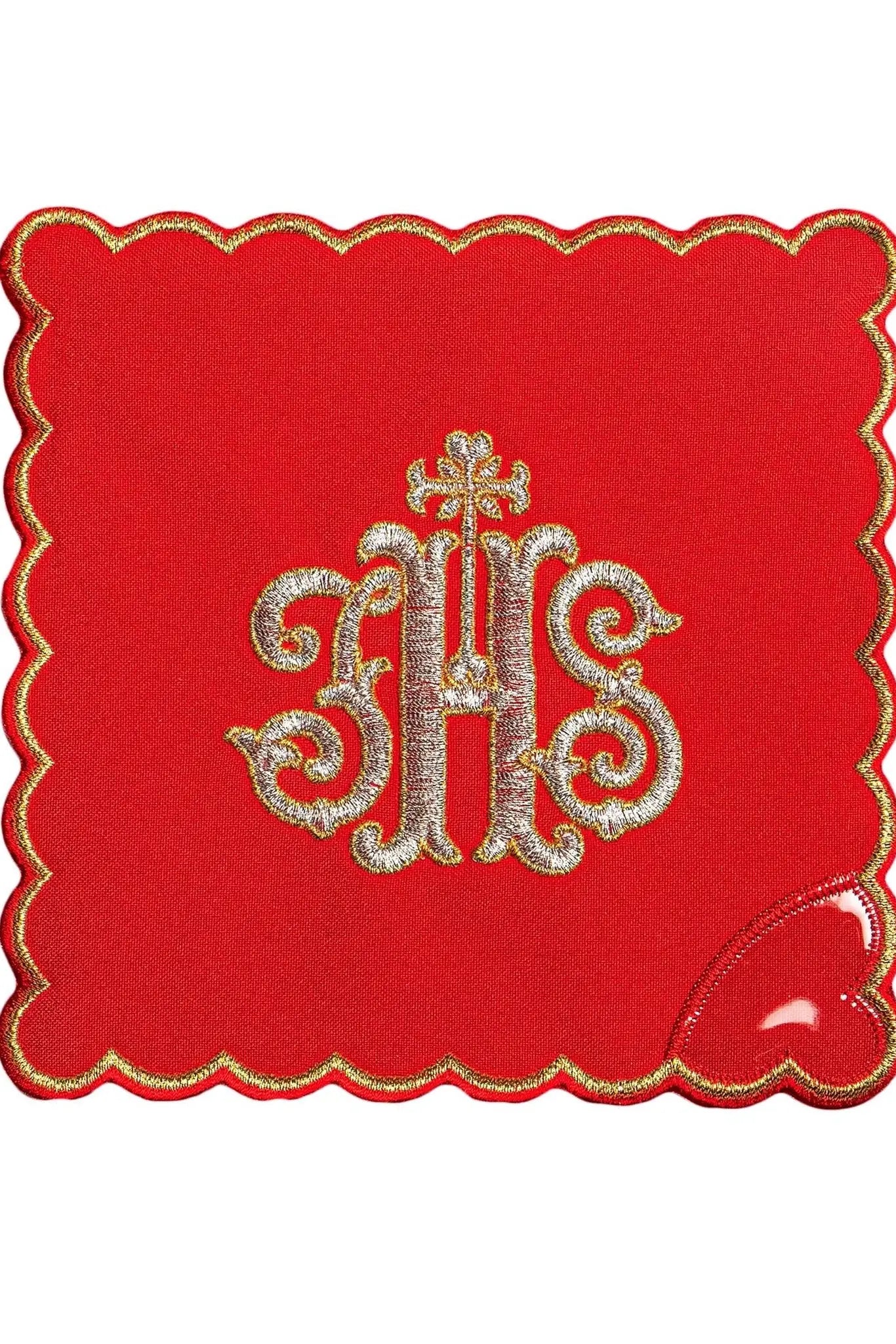 Lencería de cáliz bordada IHS Roja