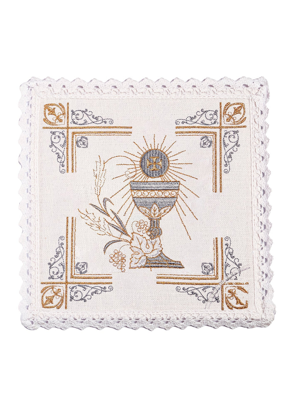 Bielizna kielichowa lniana haftowana Kielich