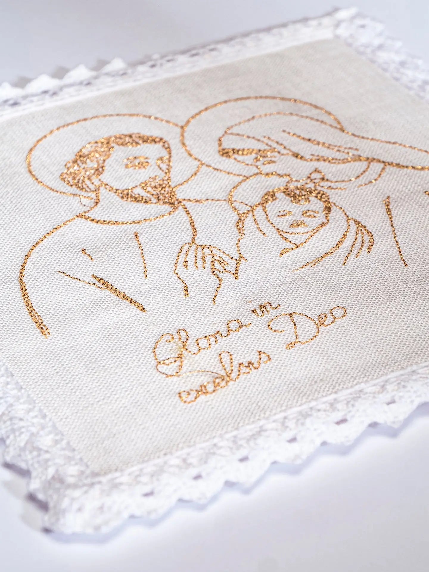 Lino de cáliz bordado de Navidad