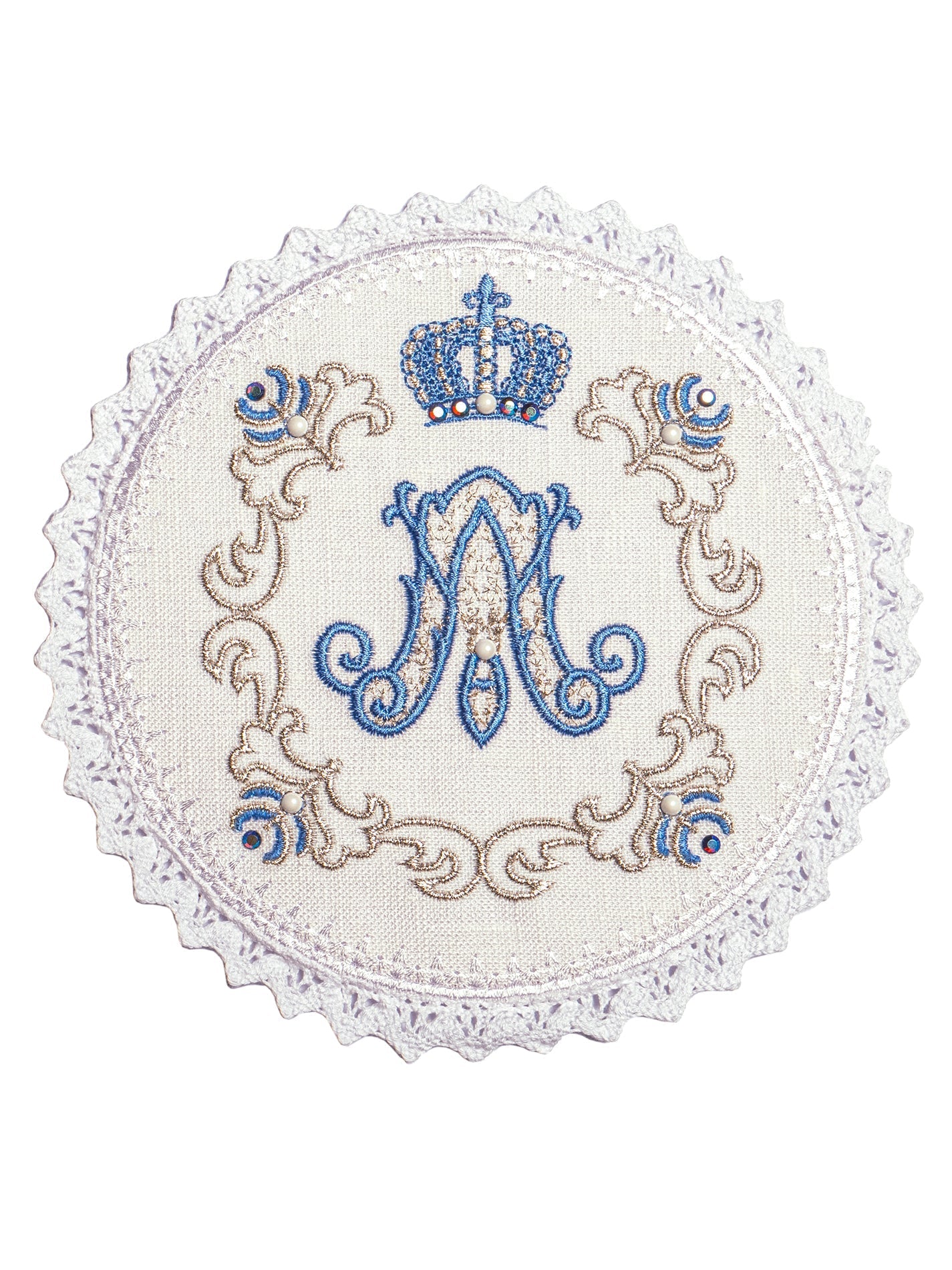 Bielizna kielichowa z haftem maryjnym