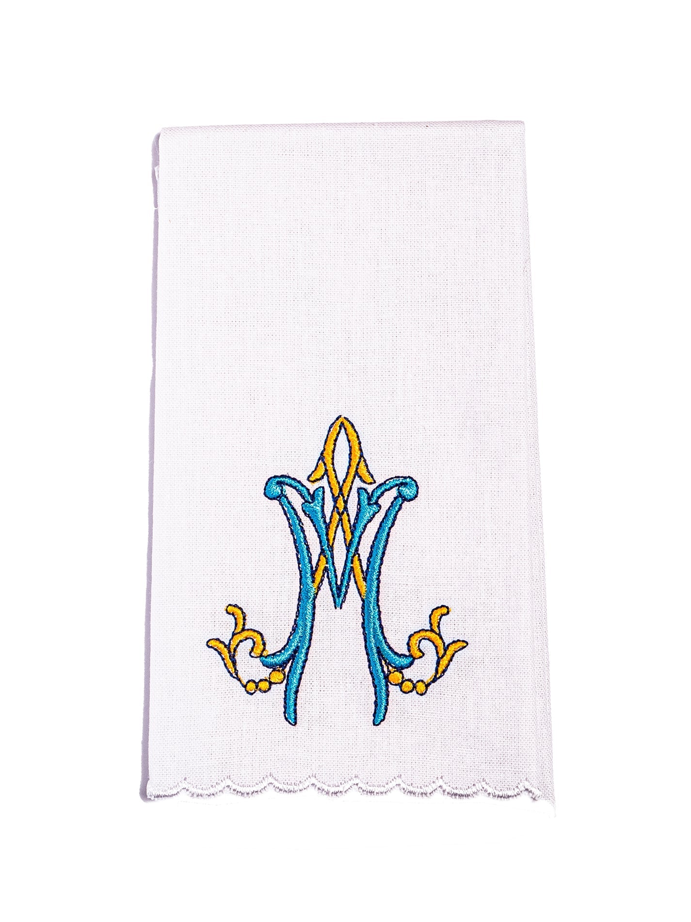 Bielizna kielichowa z kolorowym haftem maryjnym